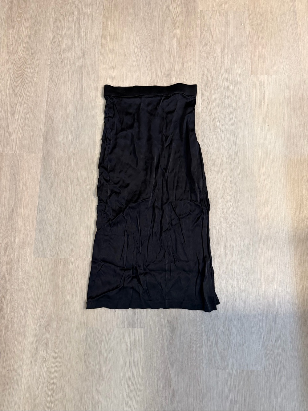 Zara Black Midi Slip Skirt
